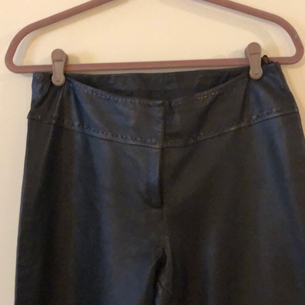 Beautiful Black Leather Bootcut Pants from Cache
